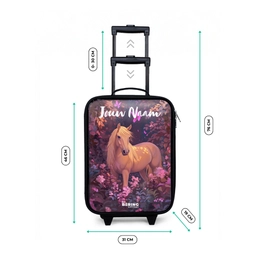 Paard - Bloemen - Paars - Vlinder Kinderkoffer - Zwart klein -productfoto_formaten