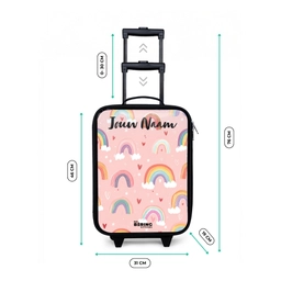 Regenboog - Patroon - Pastel Kinderkoffer - Zwart klein -productfoto_formaten