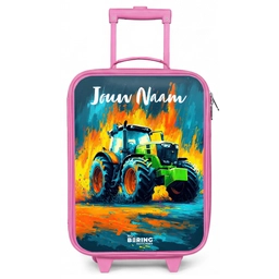 Abstract - Tractor - Groen Kinderkoffer - Roze klein -zz3dotto