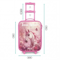 Eenhoorn - Roze - Vlinder - Bloemen Kinderkoffer - Roze klein -productfoto_formaten