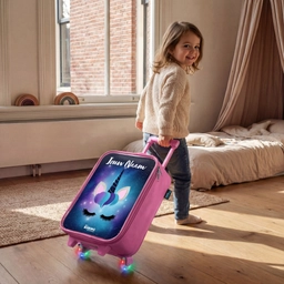 Eenhoorn - Sterren - Blauw Kinderkoffer - Roze klein -sfeer1
