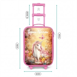 Eenhoorn - Vlinder - Roze - Manen Kinderkoffer - Roze klein -productfoto_formaten