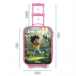 Jongen - Voetbal - Bos - Bomen Kinderkoffer - Roze klein -productfoto_formaten