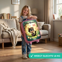 Kat - Vlinder - Bloemen Kinderkoffer - Roze klein -sfeer2_NL