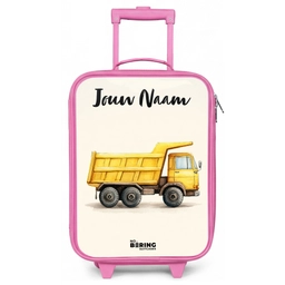 Kiepwagen - Getekend - Geel Kinderkoffer - Roze klein -zz3dotto