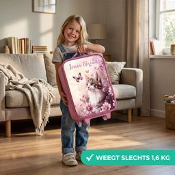 Kitten - Vlinders - Paars - Bloemen Kinderkoffer - Roze klein -sfeer2_NL