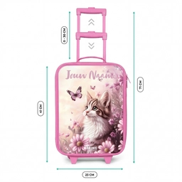Kitten - Vlinders - Paars - Bloemen Kinderkoffer - Roze klein -productfoto_formaten