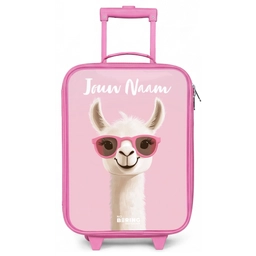 Lama - Wit - Zonnebril - Wimpers Kinderkoffer - Roze klein -zz3dotto