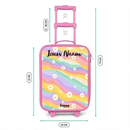 Madeliefjes - Kleurrijk - Pastel Kinderkoffer - Roze klein -productfoto_formaten