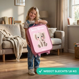 Olifant - Grijs - Baby - Slurf Kinderkoffer - Roze klein -sfeer2_NL