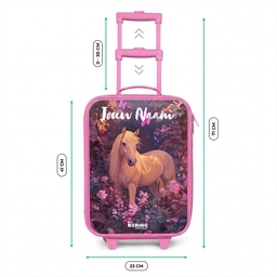 Paard - Bloemen - Paars - Vlinder Kinderkoffer - Roze klein -productfoto_formaten