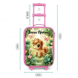 Paard - Bloemen - Vlinders Kinderkoffer - Roze klein -productfoto_formaten