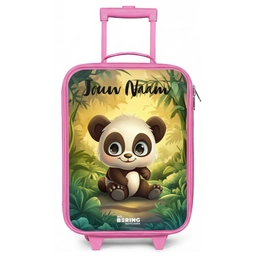 Panda - Bamboebos - Groen Kinderkoffer - Roze klein -zz3dotto