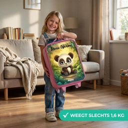 Panda - Bamboebos - Groen Kinderkoffer - Roze klein -sfeer2_NL