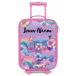 Regenbogen - Bloemen - Kleurrijk Kinderkoffer - Roze klein -zz3dotto