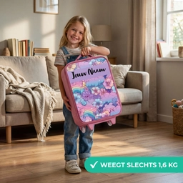 Regenbogen - Bloemen - Kleurrijk Kinderkoffer - Roze klein -sfeer2_NL