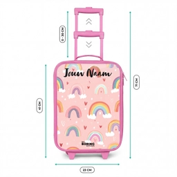 Regenboog - Patroon - Pastel Kinderkoffer - Roze klein -productfoto_formaten