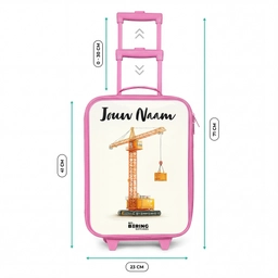 Torenkraan - Getekend - Oranje Kinderkoffer - Roze klein -productfoto_formaten