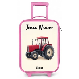 Tractor - Getekend - Rood Kinderkoffer - Roze klein -zz3dotto