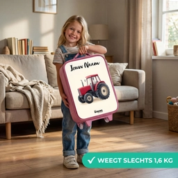 Tractor - Getekend - Rood Kinderkoffer - Roze klein -sfeer2_NL