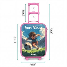 Voetbal - Gras - Stadion - Schilderij Kinderkoffer - Roze klein -productfoto_formaten