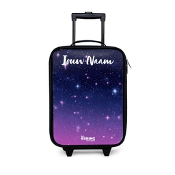 Sterren - Galaxy - Blauw - Roze Kinderkoffer - Zwart klein -3d