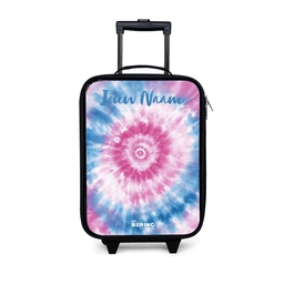 Tie dye - Abstract - Blauw - Roze Kinderkoffer - Zwart klein -3d