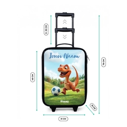 Voetbal - Dino - Sport Kinderkoffer - Zwart klein -productfoto_formaten