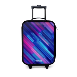 Neon - Strepen - Abstract - Blauw - Roze Kinderkoffer - Zwart klein -3d