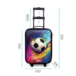Neon - Voetbal - Kleurrijk Kinderkoffer - Zwart klein -productfoto_formaten
