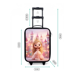 Prinses - Roze - Kasteel Kinderkoffer - Zwart klein -productfoto_formaten