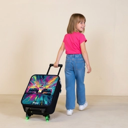 Raceauto - Explosie - Kleurrijk - Abstract Kinderkoffer - Zwart klein -sfeer1