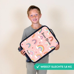 Regenbogen op een roze achtergrond Kinderkoffer - Zwart klein -sfeer4_NL