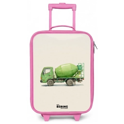 Betonmixer - Getekend - Groen Kinderkoffer - Roze klein -zz3dotto