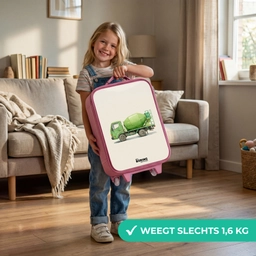 Betonmixer - Getekend - Groen Kinderkoffer - Roze klein -sfeer2_NL