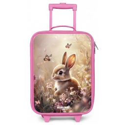 Bloemen - Bruin - Konijntje - Vlinder Kinderkoffer - Roze klein -zz3dotto