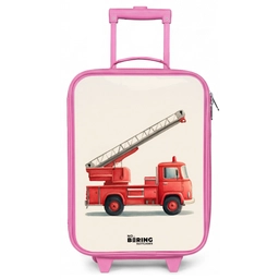 Brandweerwagen - Getekend - Rood Kinderkoffer - Roze klein -zz3dotto