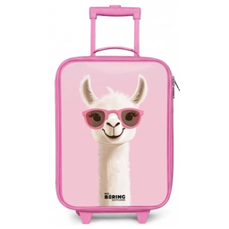 Lama - Wit - Zonnebril - Wimpers Kinderkoffer - Roze klein -zz3dotto