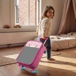 Lama - Wit - Zonnebril - Wimpers Kinderkoffer - Roze klein -sfeer1