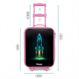 Lancerende raket in neonstijl Kinderkoffer - Roze klein -productfoto_formaten