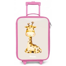 Liggende giraffe illustratie op beige achtergrond Kinderkoffer - Roze klein -zz3dotto