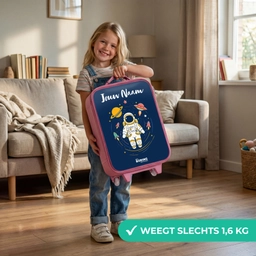 Astronaut - Planeet - Sterren - Raket Kinderkoffer - Roze klein -sfeer2_NL