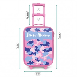 Camouflage - Roze - Blauw Kinderkoffer - Roze klein -productfoto_formaten