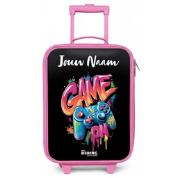 Controller - Game - Graffiti - Tekst Kinderkoffer - Roze klein -zz3dotto