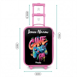 Controller - Game - Graffiti - Tekst Kinderkoffer - Roze klein -productfoto_formaten