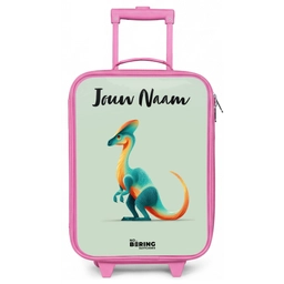 Dino - Blauw - Dier Kinderkoffer - Roze klein -zz3dotto