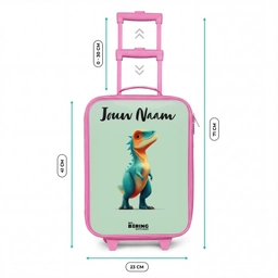 Dino - Dier - Groen - Oranje Kinderkoffer - Roze klein -productfoto_formaten