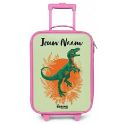 Dino - Natuur - Groen Kinderkoffer - Roze klein -zz3dotto