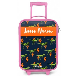 Dinos - Bliksem - Dieren - Blauw Kinderkoffer - Roze klein -zz3dotto