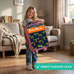 Dinos - Bliksem - Dieren - Blauw Kinderkoffer - Roze klein -sfeer2_NL